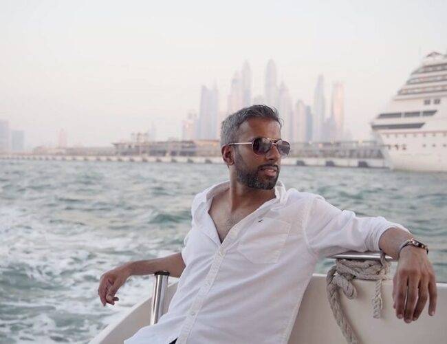 Adeel Chowdhry aboard yacht